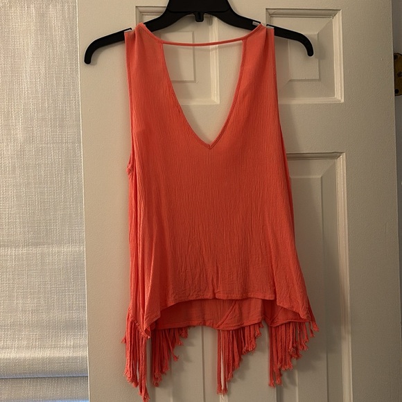 Orange fringe tank - Picture 3 of 4